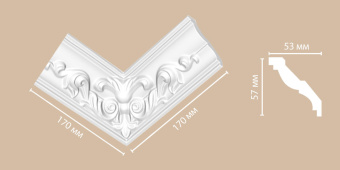 Внутренний угол для потолочного плинтуса DECOMASTER